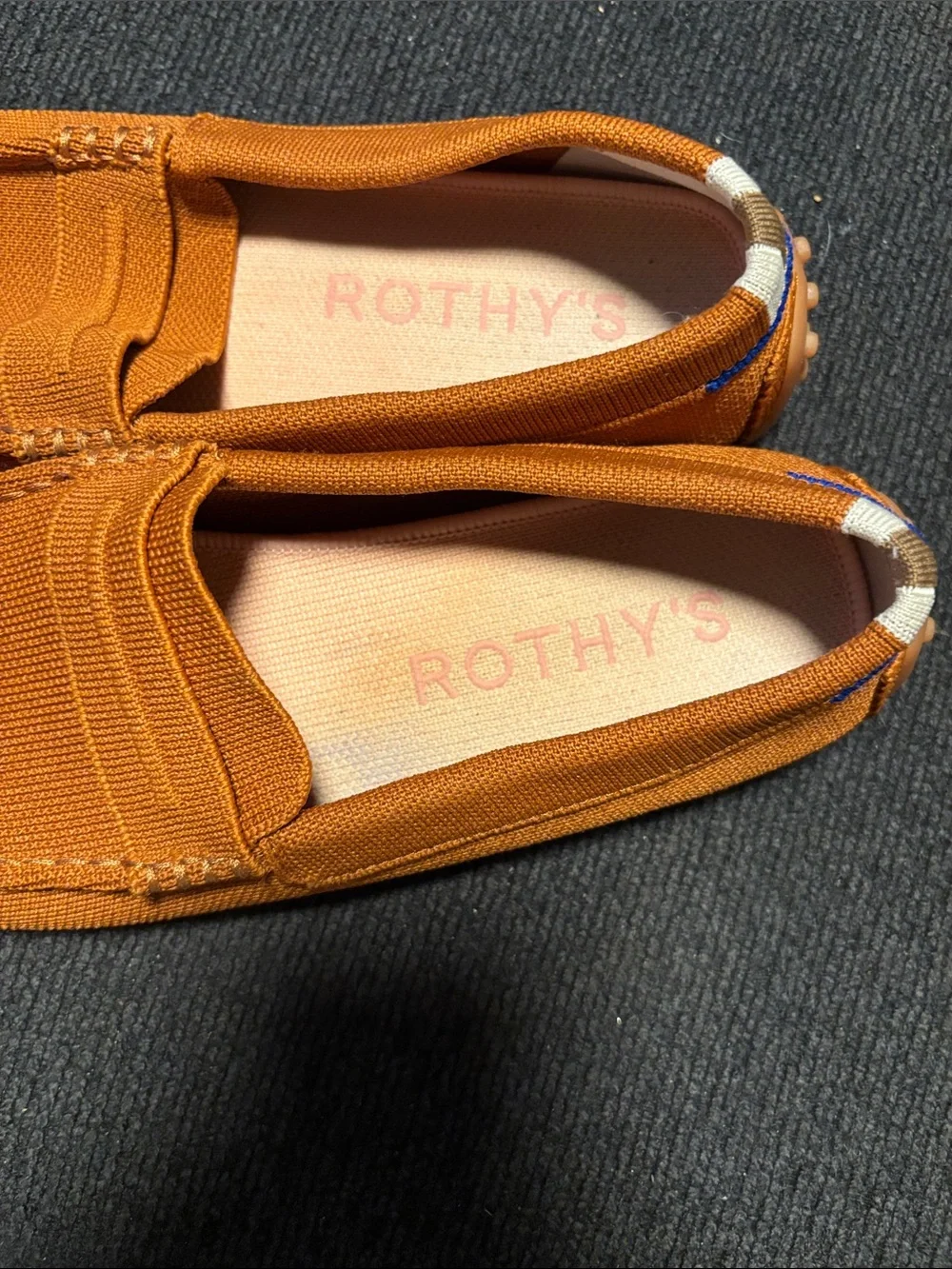 Rothy's Orange Canvas Slip-On Loafers